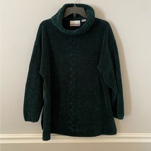 Carolina colours green chunky turtleneck long sleeve sweater. M